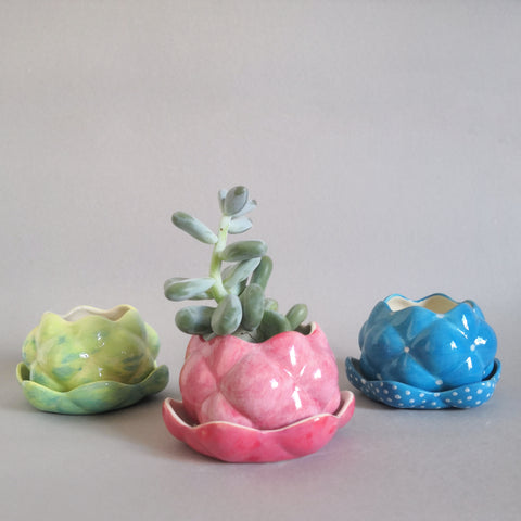 Hand Painted Small Raspberry planters